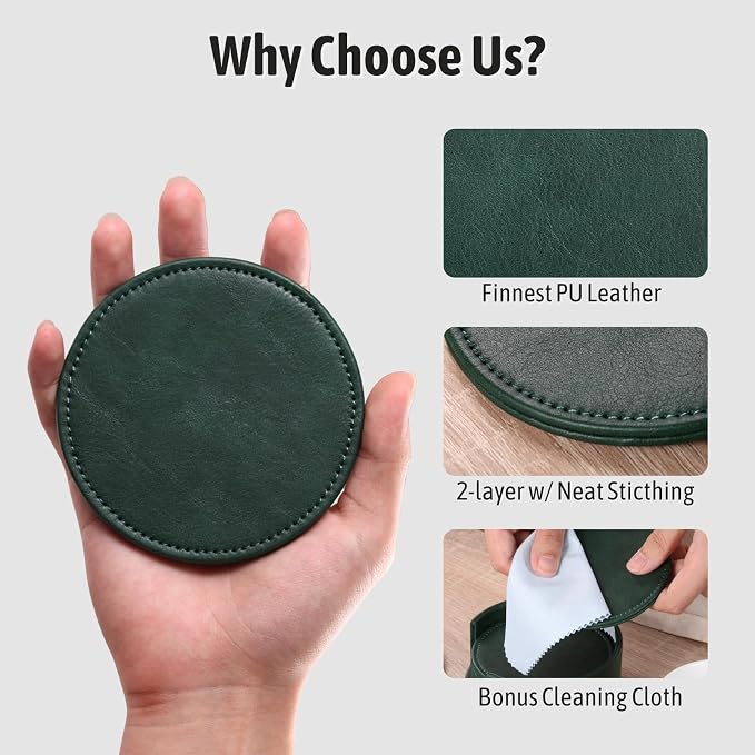 Drink Coasters with Holder, Elegant Home Decor & Handmade Housewarming Gift - Image 3