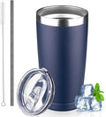 20 oz Tumbler with Lids and Straws, Stainless Steel Insulated Coffee Tumbler by GUDEMAO