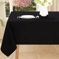 Smiry Rectangle Table Cloth, Waterproof Anti-Scratch Polyester Tablecloth, Decorative Washable Fabric Table Cover for Dining, Buffet, Parties and Outdoor, 52x70, Black