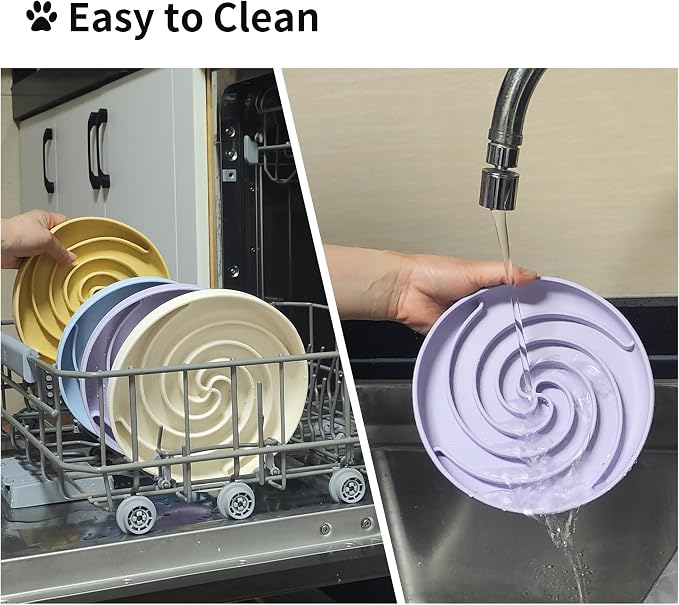 Bifeaw Slow Feeder Dog Bowls, Dishwasher Microwave Safe Silicone Puppy Puzzle - Image 7