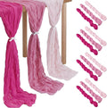 12 Pcs Gradient Rose Pink Cheesecloth Gauze Table Runners | Boho Wedding Decor by Remagr