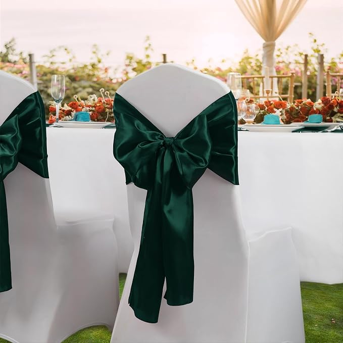 Horbaunal 6 Pack Satin Runners 12 x 72 Inch, Forest Green | Bright Silky Smooth - Image 3