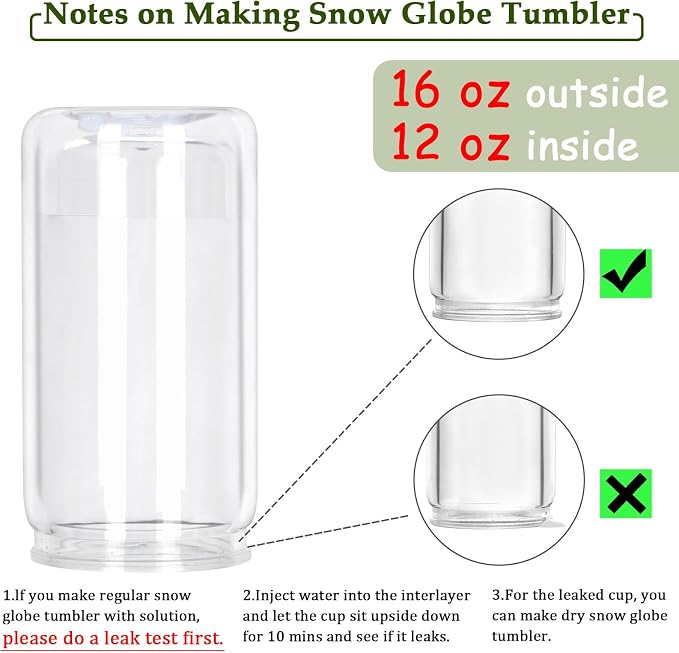 6 Pack 16 Oz Plastic Snow Globe Tumbler, Snowglobe Cups, Colorful | Pre Drilled - Image 4