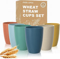 Wheat Straw Cups, Plastic Cups Unbreakable Drinking Cups Set of 6, Reusable by Perlapoc