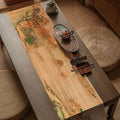 Asian Style Bamboo Table Runner, Ancient Chinese Paintings Zen Table Mat by Unknown