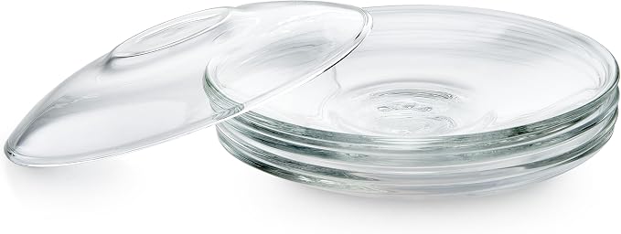 Teabloom Clear Glass Saucers Set of 6 – 5.3 Inch Borosilicate Glass Cup Saucers - Image 2