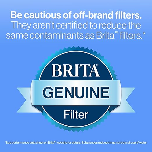 Brita Large Water Filter Pitcher for Tap and Drinking Water, Includes 1 Standard Filter, BPA-Free, Lasts Two Months, 10-Cup Capacity, Bright White