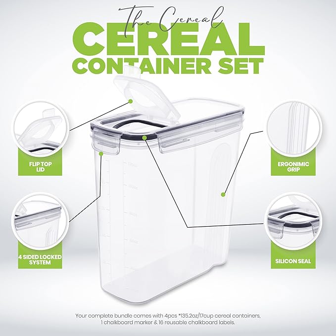 Utopia Kitchen Cereal Containers Storage Set - Image 4