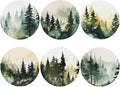 Forest Pine Trees Coasters Set of 6 Coasters by Unknown