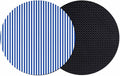 Navy Blue Stripe Coasters Set of 2, Modern White Vertical Striped Geometric by PIEPLE