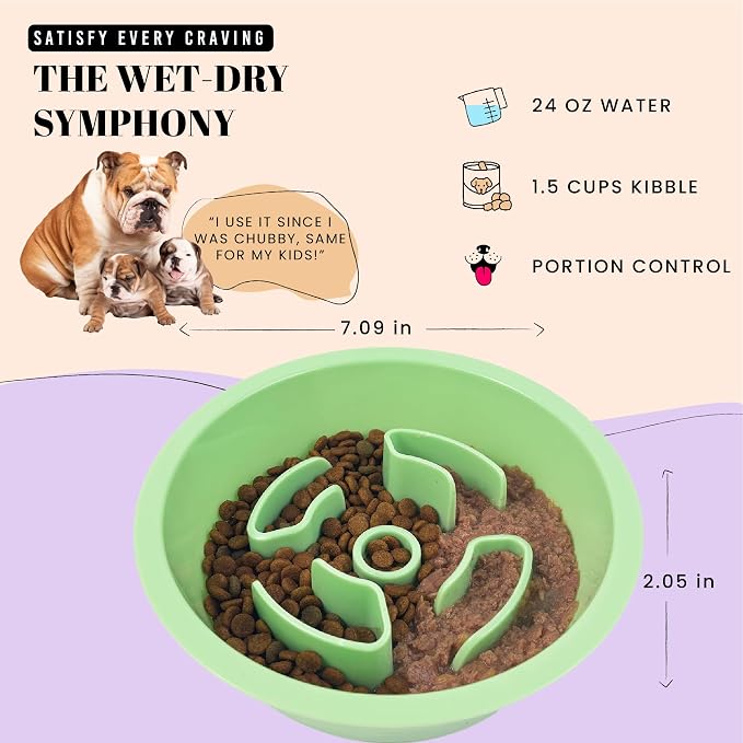 AVERYDAY Slow Feeder Dog Bowls for Medium Breeds Fits Raised Feeding Station - Image 4