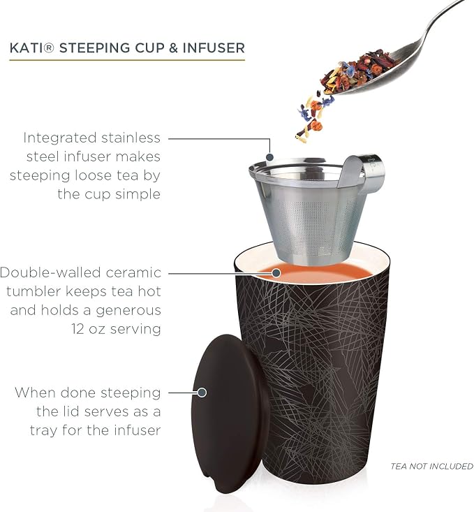 Tea Forte Double-Walled Ceramic Kati Cup, 12 oz | Insulated Ceramic - Image 3