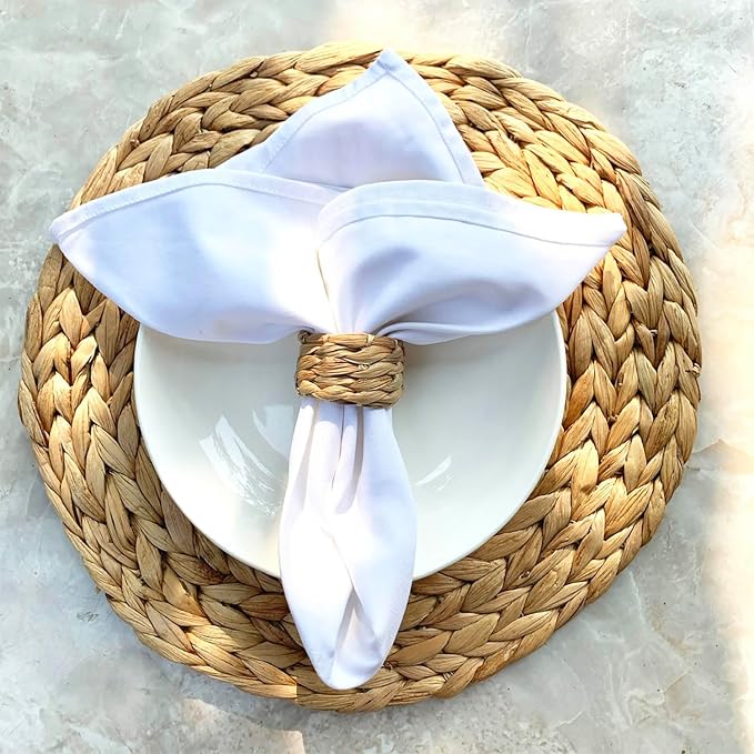 Set 12 Water Hyacinth Napkin Rings, Handwoven by Laquedecraft | Handwoven 100% - Image 4