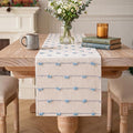 Artoid Mode Sky Blue Boho Farmhouse Cotton Woven Table Runner, Seasonal Summer by ArtoidMode