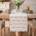 Artoid Mode Sky Blue Boho Farmhouse Cotton Woven Table Runner, Seasonal Summer by ArtoidMode