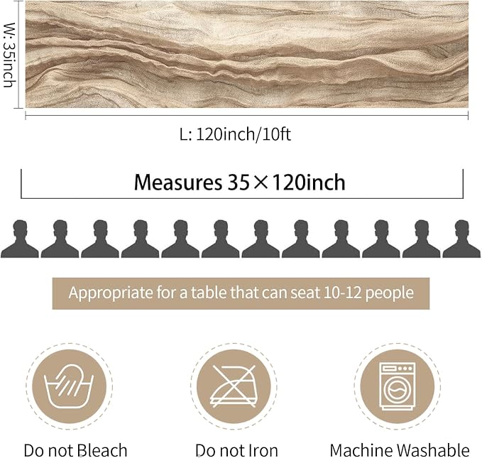 Nude Cheesecloth Table Runner 10ft Gauze Runner Boho Rustic Light Brown Cheese - Image 6