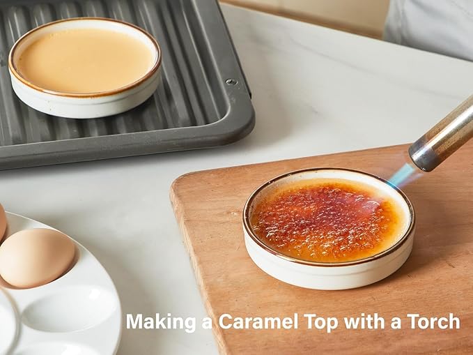 ONEMORE Ramekin Set of 14, Creme Brulee Ramekins Oven Safe 4 oz Ceramic Shallow Souffle Dishes for Baking Exquisite Desserts, Small Dipping Sauce Ramekins Round Mini Tart & Quiche Pans - Creamy White
