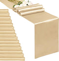 20-Pack Champagne 12 x 108 inches Long Premium Satin Table Runner | Wedding by REWOMC
