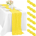 Yellow 6 Pieces Cheesecloth Table Runner 10FT Runner by Sunnyline