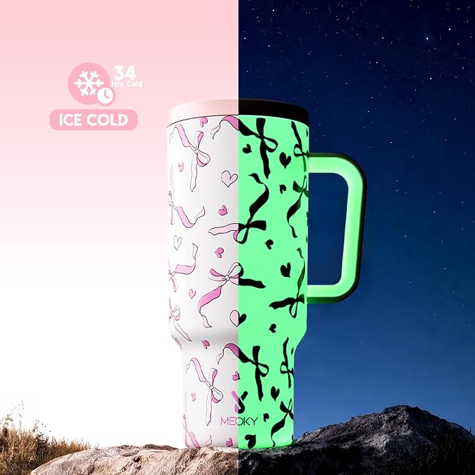 Meoky Glow in the Dark Tumbler: 40 oz Tumbler - Image 3