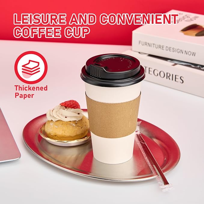 16 oz 100 Pack Coffee Cups - Image 4