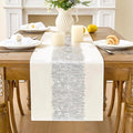 Metallic Style Silver Table Runner, Table Runners 108 Inches Long | Cotton by Aiimart