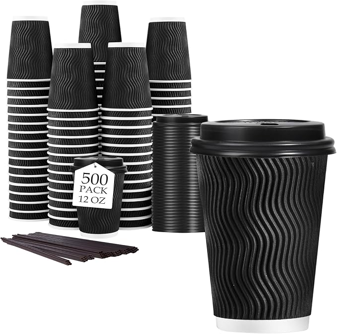 Lamosi 500 Pack 12 oz Disposable Coffee Cups by BuyNow