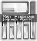 49-Piece Stainless Steel Silverware Set by JUNLIN