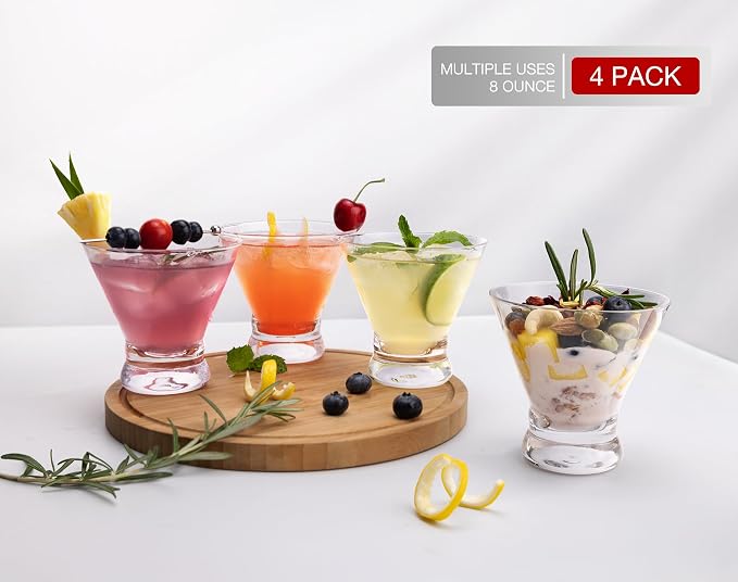 Martini Glasses Set of 6, 8oz Coupe Cocktail Glasses - Image 5