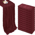 12 Pack Burgundy Cheesecloth Table Runner 35 x 120 Inch | Boho Gauze Cheese by Pepmily
