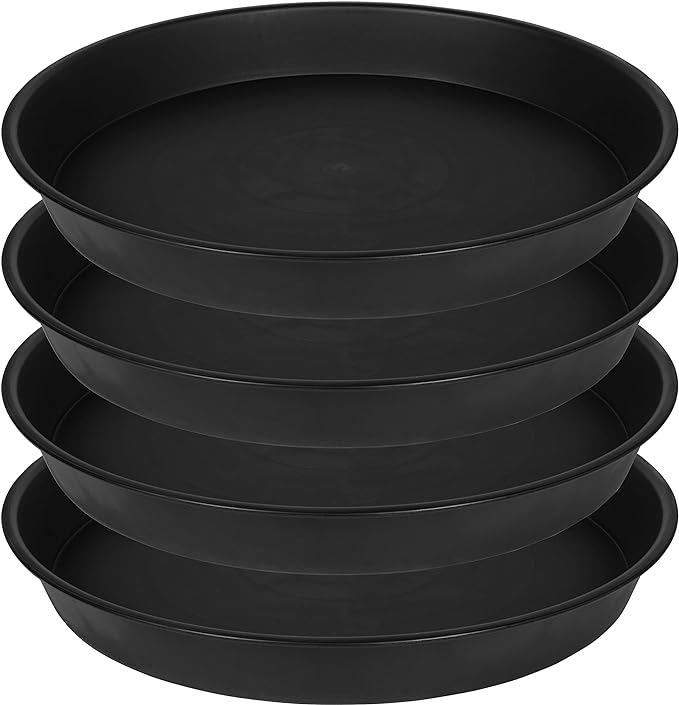 4 Pack of 14 inch Plant Saucer, Heavy Duty Plant Saucer 14 inch Round, Plastic by Bleuhome