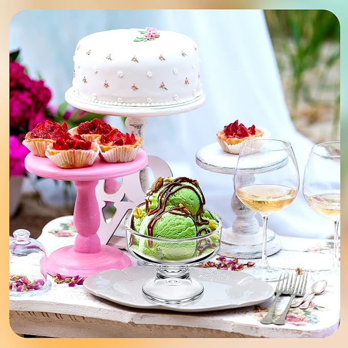 12 Pcs Glass Ice Cream Bowls Set 9 oz Mini Dessert Bowls Small Clear Ice Cream Cups Parfait Sundae Trifle Bowl Footed Glass Dessert Cups Serving Dishes for Nuts Fruit Pudding Snack Cereal Party Favors