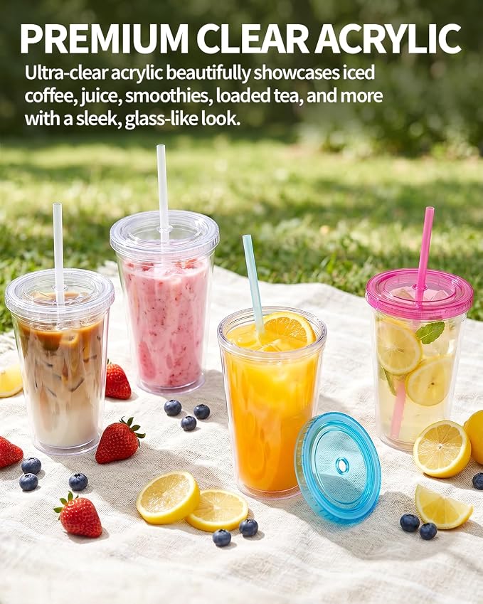 Zukro Clear Double Wall Plastic Tumbler - Image 2