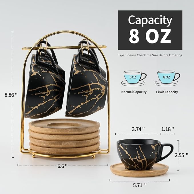 LUKA Ceramic Demitasse Espresso Cups Set - Image 8