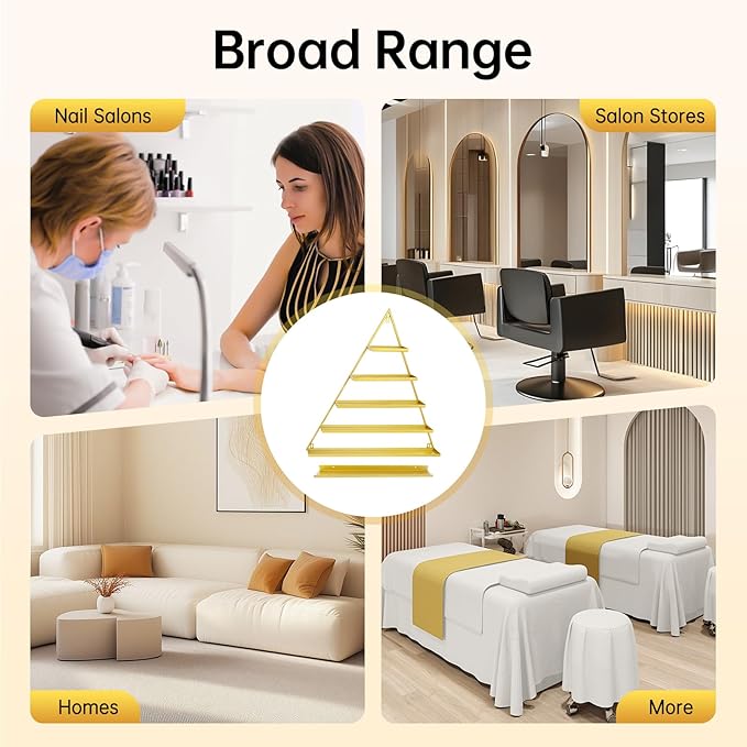 Wall-Mounted Nail Polish Display Racks, Triangle Display Racks, Cosmetics-Display-Shelves, Perfume Wall Shelf Essential Oil Organizers for Home Spa Nail Salon Shop