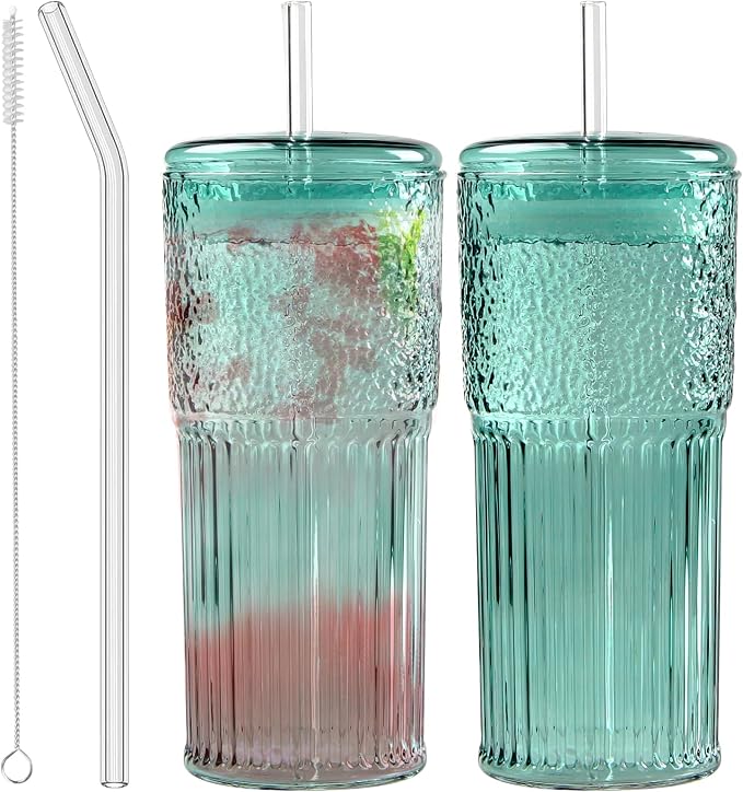 JunVpic Glass Coffee Tumbler, 20 oz Glass Cup by Junvpic