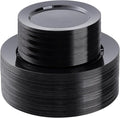 BESTSTAR 100PCS Black Plastic Plates Set | 50 10.25 inch Dinner Plates and 50 by BESTSTAR