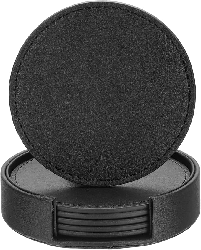 uxcell 1 Set Leather Coasters for Drinks, Drink Coasters by uxcell