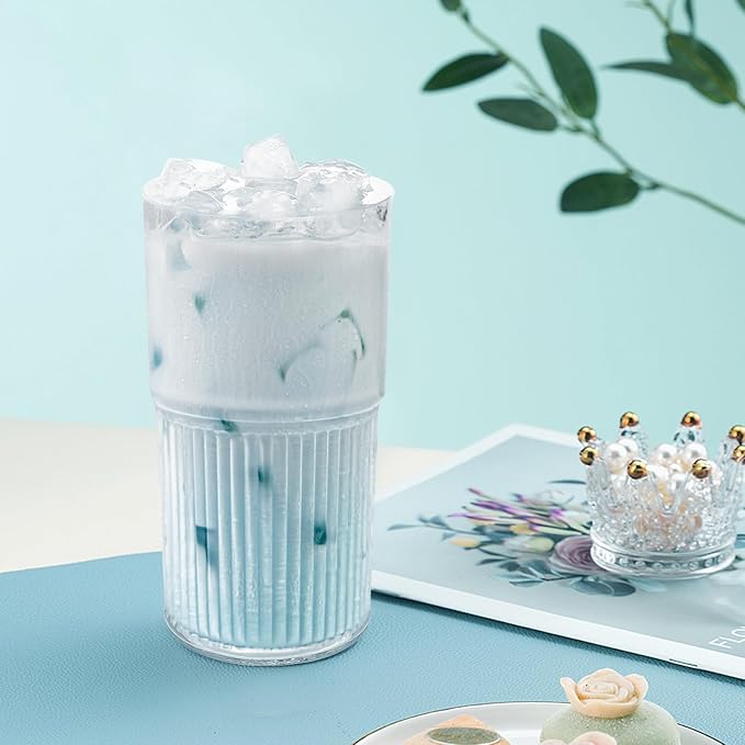 Luiaiog 18.5oz Glass Cups with Lids and Straws - Image 5