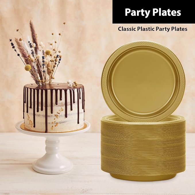 Hanna K. Signature Gold Plastic Plates 7 Inch - Image 3