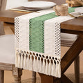 DeZerlor Boho Macrame Table Runner Spring Easter Farmhouse Woven Small Table by DeZerlor