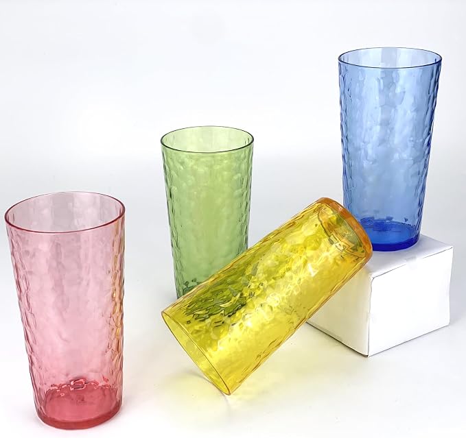 Yalin 24-Ounce Plastic Tumbler Acrylic Drinking Glasses, Reusable Plastic Cups - Image 2