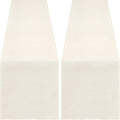 White Table Runners 2 Packs 13x108 Inch Burlap Linen Boho Table Runner | Rustic by B-COOL