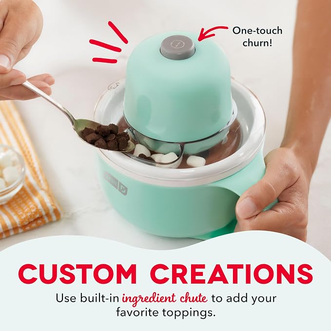 Dash My Mug Ice Cream Maker Bundle, 2 Half-Pint Freezer Mugs, Aqua | Electric - Image 4