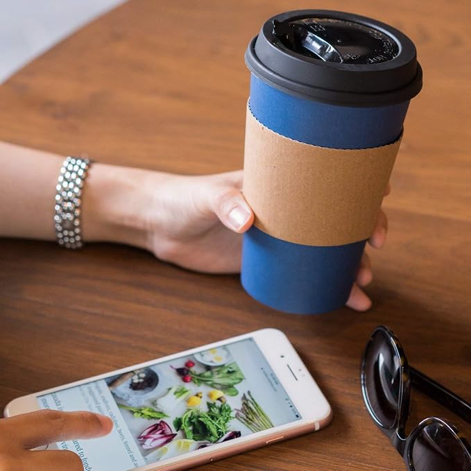 Disposable Coffee Cups With Lids - 16 oz To Go Coffee Cups With Sleeves and - Image 5