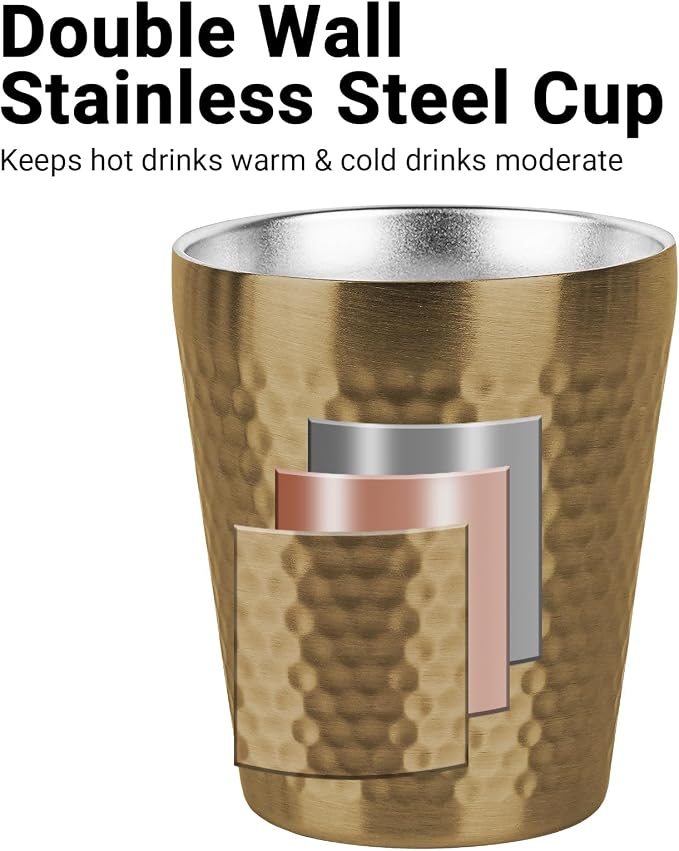 Adorila 10oz Stainless Steel Cups 4 Pack, Anti-Jam Ridge Design - Image 3