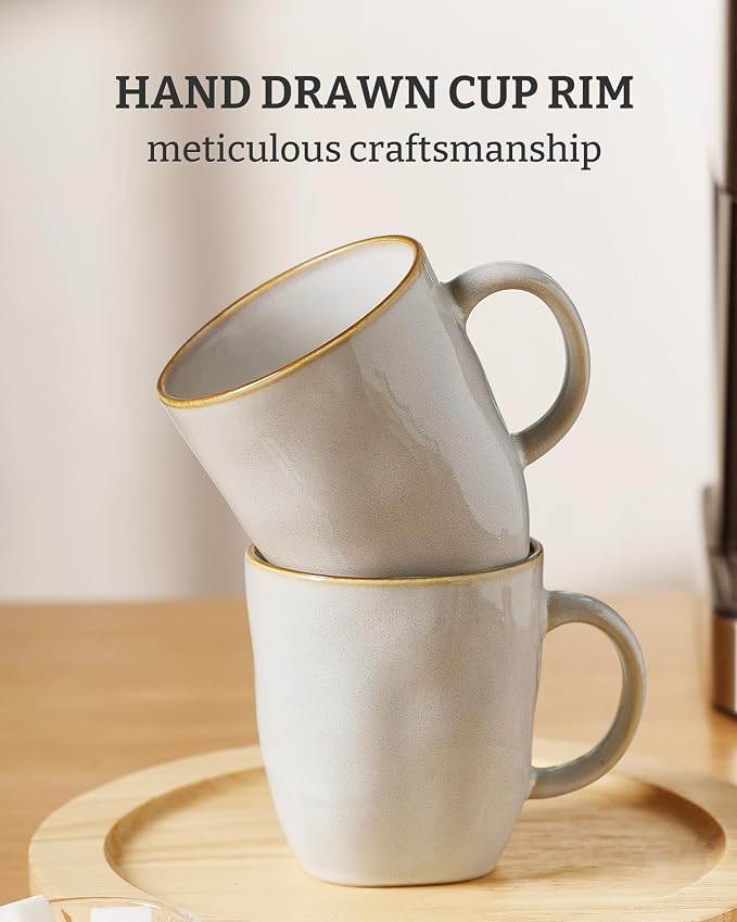 famiware Coffee Mugs Set of 4, Ocean Square 13oz Coffee Cup Set - Image 5