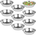 10pc Stainless Mixing Bowls, Large Mirror Finish Deep Kitchen Prep Basins | by Anjetan