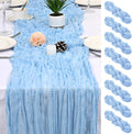 8 Pack LightBlue Cheesecloth Table Runner 17x108 inch Boho Gauze Cheese Cloth by Unknown