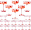 ZOMUIA Ribbed Coupe Glasses 28 Pcs, 10 oz Plastic Champagne Coupe Detachable by ZOMUIA